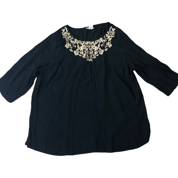 Catherines Tops - Catherines embroidered edge blouse